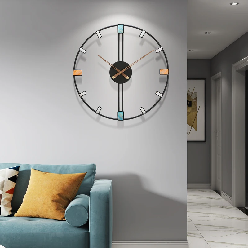 

Living Room Creative Nordic Modern Fashion Clock Simple and Light Luxury Wall Clock Mute Quartz Clock Large Clock