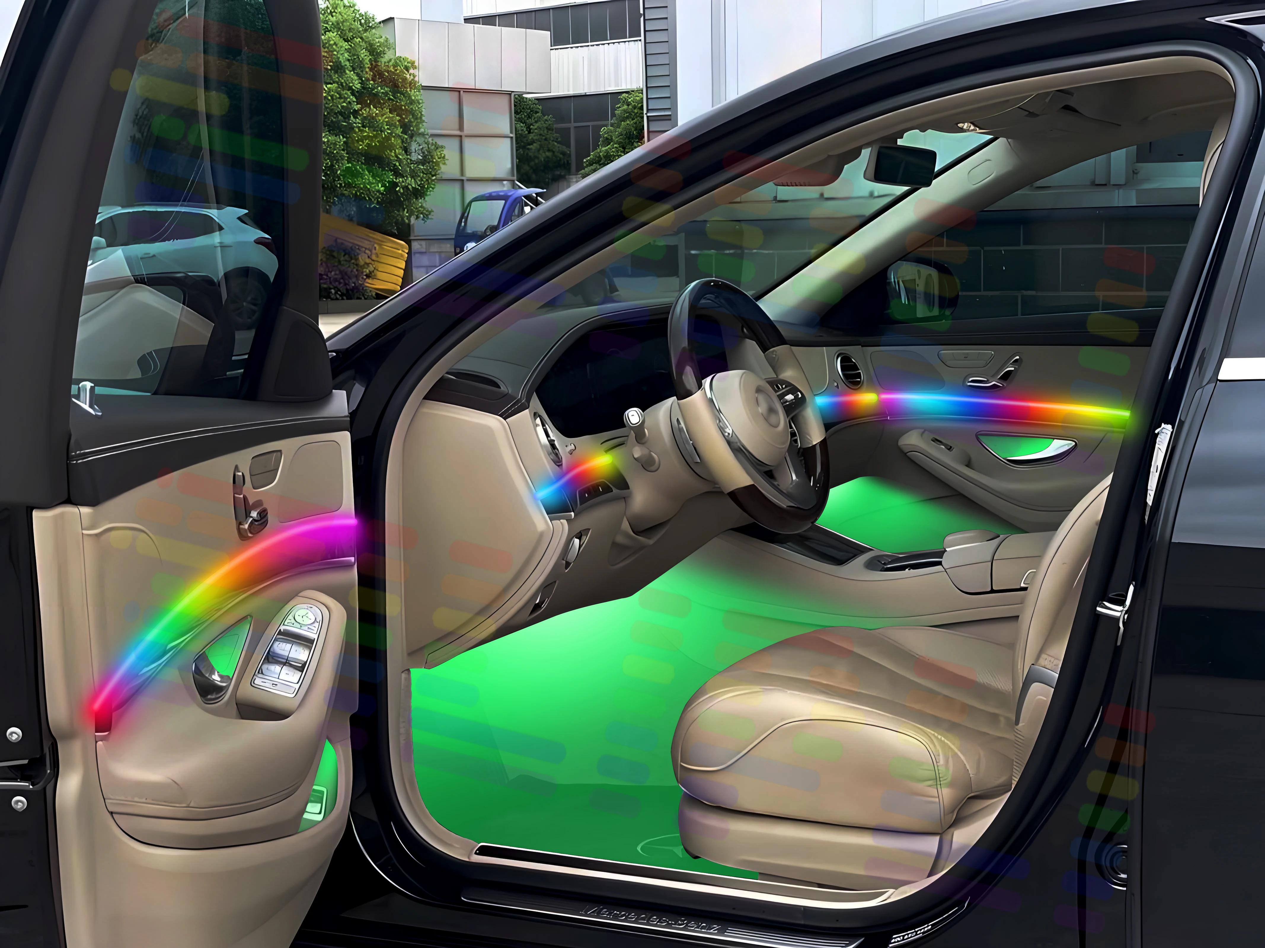 Для Mercedes-Benz W205 X253 W177 W118 W247 W117 W156 W176 W246 Атмосферная лампа RGB Symphony Автомобильное