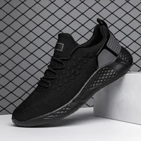 46 black trainers men air mesh 2022 spring new sneakers for male tennis sports shoes light running footwear large size shoes