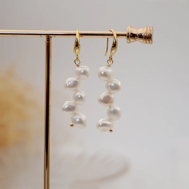 

Новинка 2021, модные серьги из натурального жемчуга для женщин, Классические свадебные серьги-подвески в стиле ретро для невесты, роскошная б...