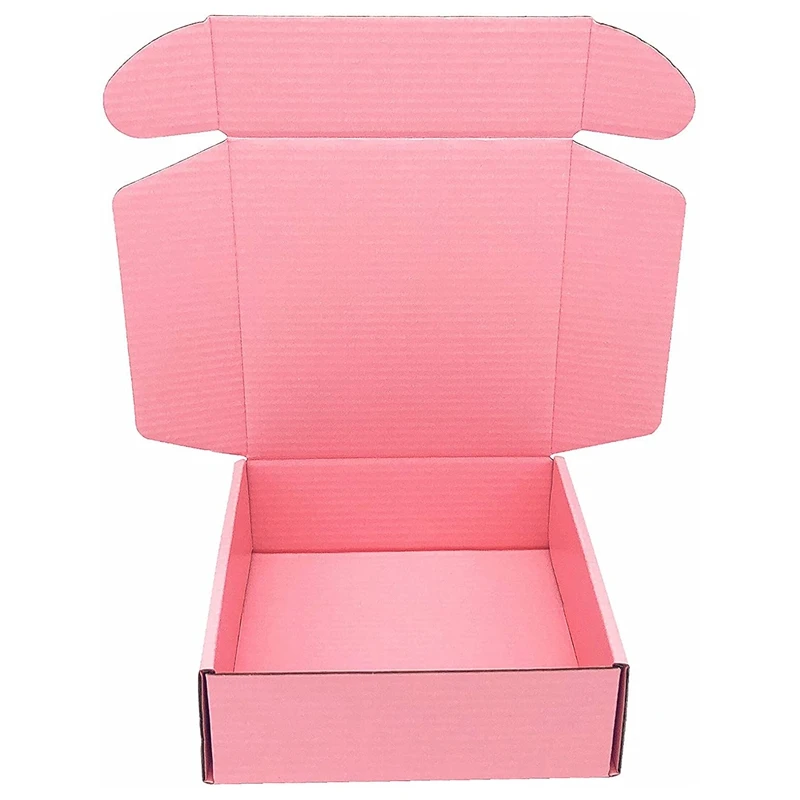 

10 шт. розовая картонная коробка для доставки, маленькие гофрированные упаковочные коробки для хранения (15x15x5 см)