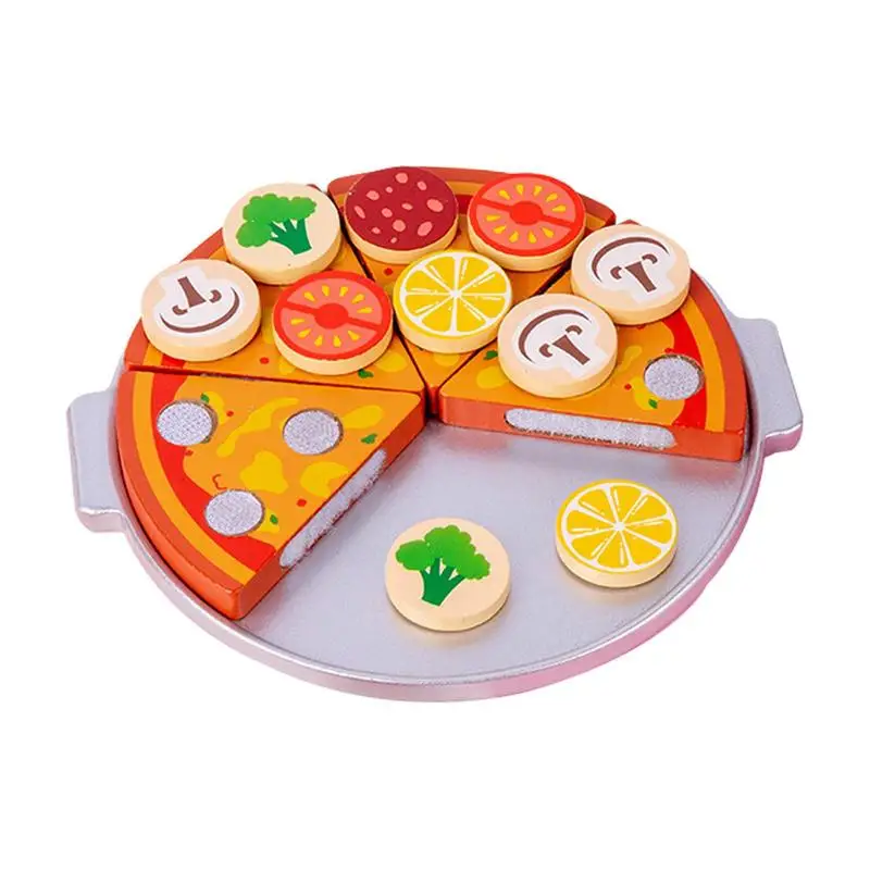 

Play Pizza For Kids Kitchen Wooden Play Pizza Toy Food For Kids Multifunctional Colorful Vivid Safety Pretend Play Toys For