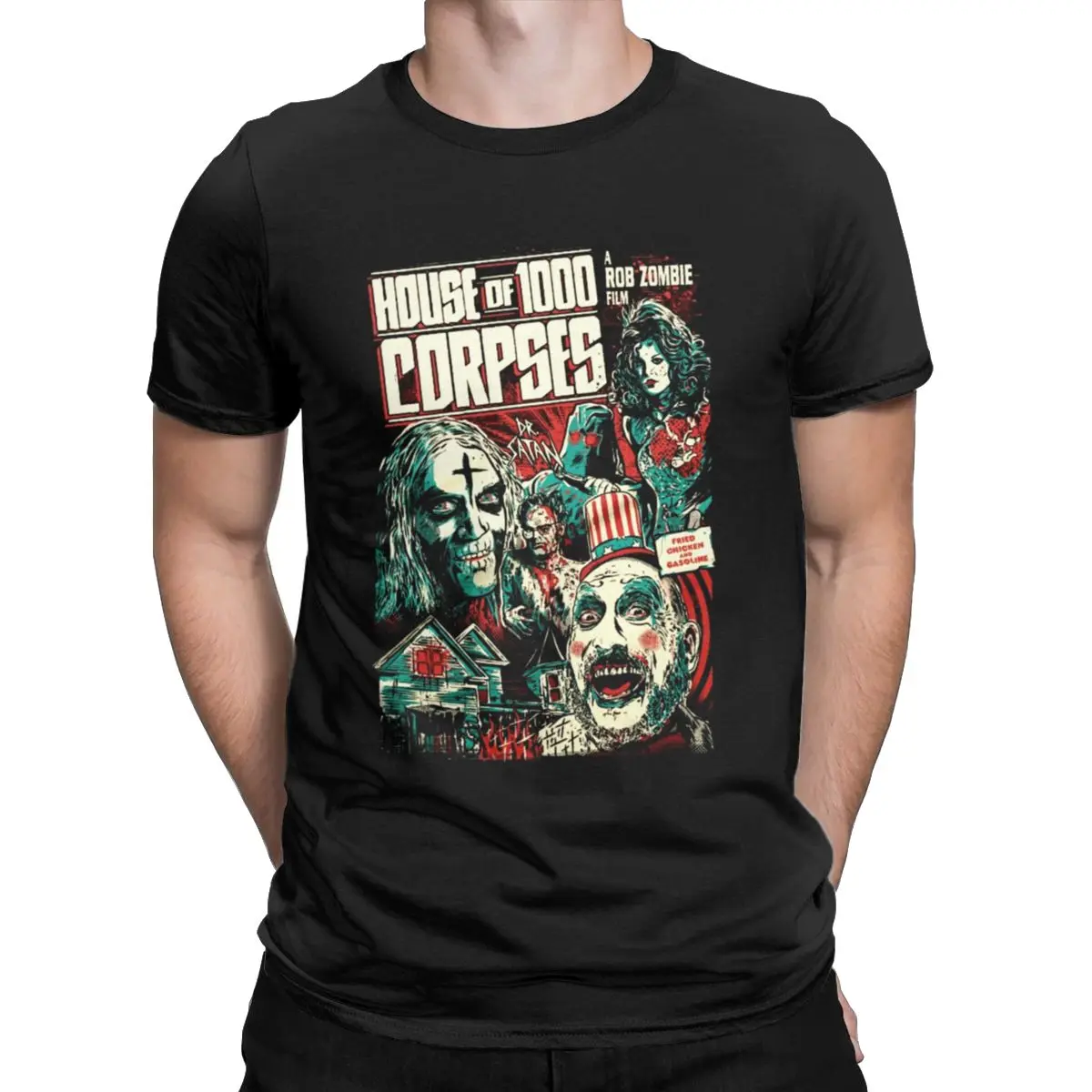 

House Of 1000 Corpses Horror Movie Captain Spaulding Halloween T Shirt Men's 100% Cotton Crew Neck Tee Shirt Clothes 4XL 5XL
