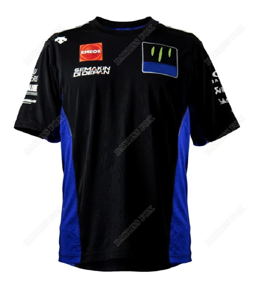 

2022 Moto Gp For Yamaha Factory Racing Team Motorcycle Superbike Black Blue T-Shirt Men's Short Quick Dry Breathable Jerseys