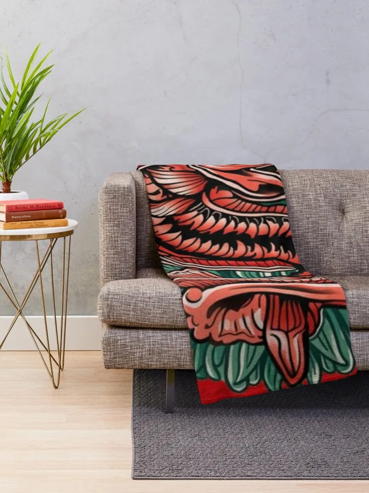 Американское традиционное татуировка рыба-дракон пледы тонкие свободные одеяла