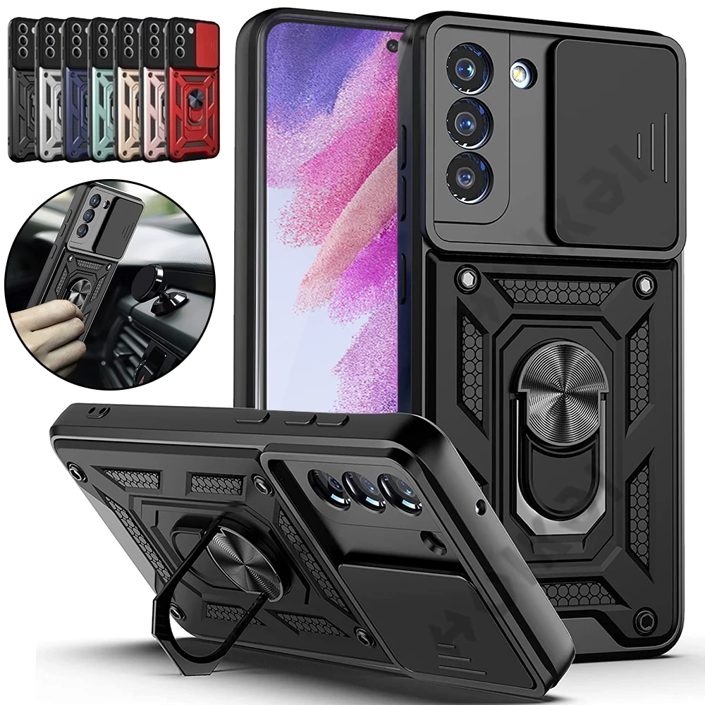 

Чехол для Galaxy S21 FE 5G, чехол для Samsung S22 Ultra Plus, A52, A53, A73, чехол с подставкой и кольцом-подставкой для камеры в стиле милитари