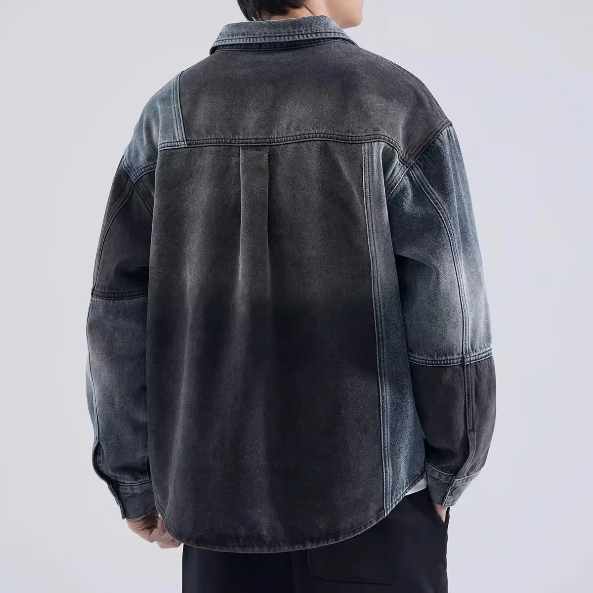 Винтажная джинсовая куртка в американском стиле для мужчин модная стирка