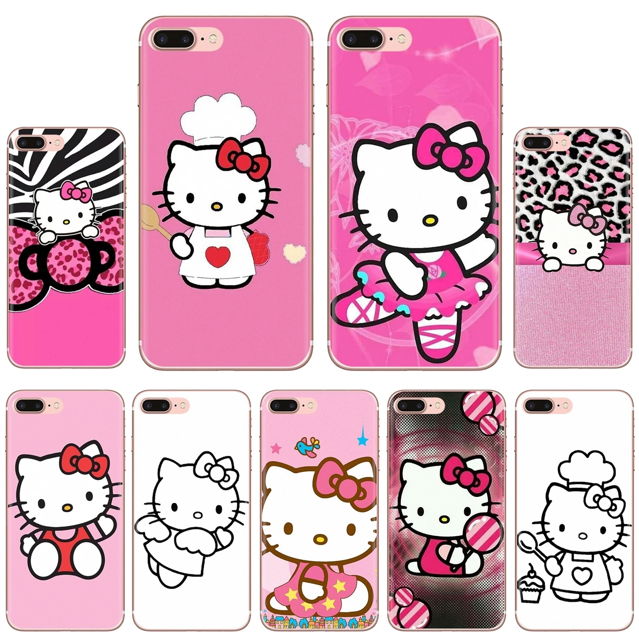 Розовый прозрачный чехол Hello kitty из ТПУ для Samsung Galaxy Note 3 4 5 8 9 S3 S4 S5 Mini S6 S7 Edge S8 S9 S10 Plus |