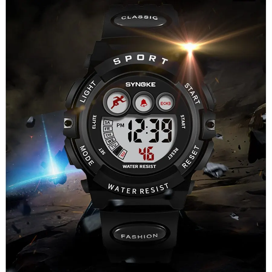 Фото Цифровые спортивные часы для детей SYNOKE, 5 цветов №5