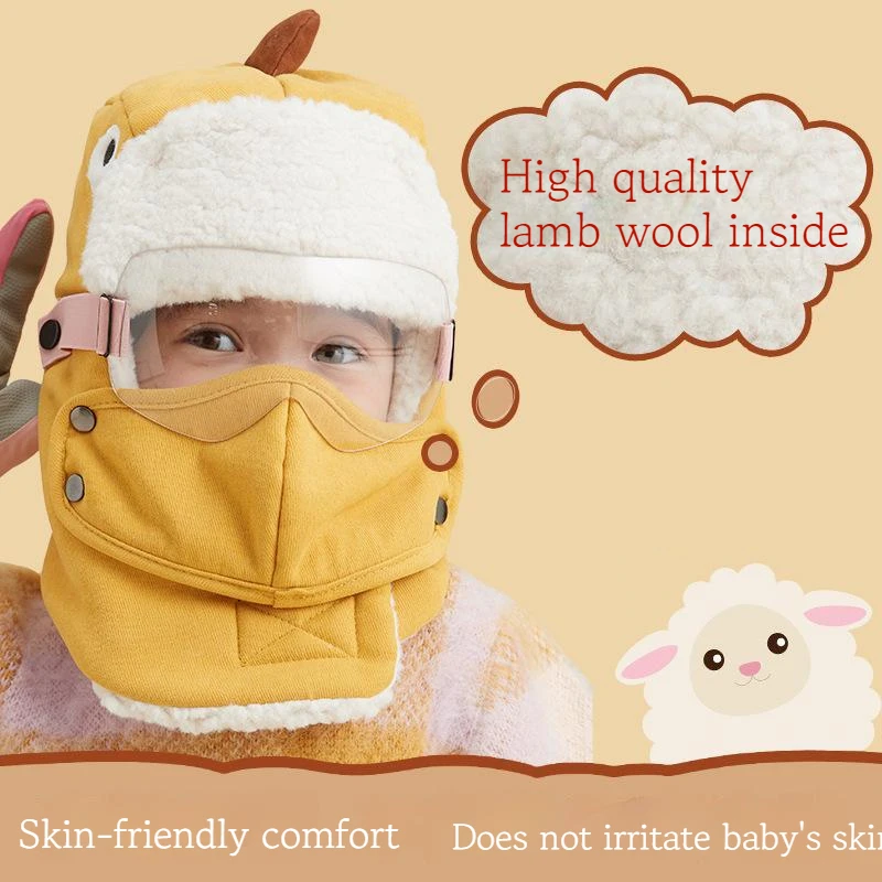 

Children's Winter Warm Thunderbolt Helmet Children's Windproof And Warm Ear Protection Outdoor Caps Parent-child Riding Hats