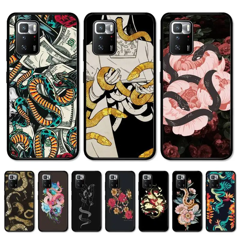 

Flower Snake Art Phone Case for Redmi Note 8 7 9 4 6 pro max T X 5A 3 10 lite pro