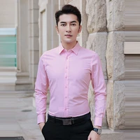 pink shirt mens long sleeve wedding groom groomsmen 2022 spring style pink mens dress shirt comfortable shirt male