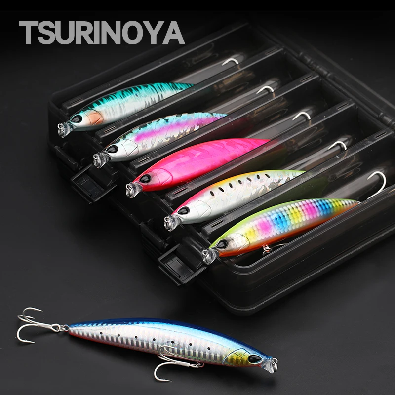 

TSURINOYA Floating Minnow Fishing Lures Set 6pcs 118mm 19g Shallow Range Long Casting Saltwater Artificial Hard Baits Kit