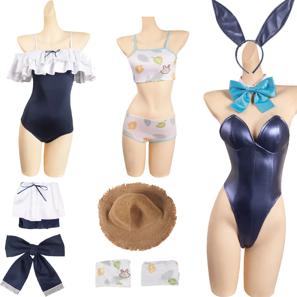

Синий архив Miyu Miyako, косплей, женский милый купальник, костюм из двух частей, купальник, фантастический наряд, костюм на Хэллоуин