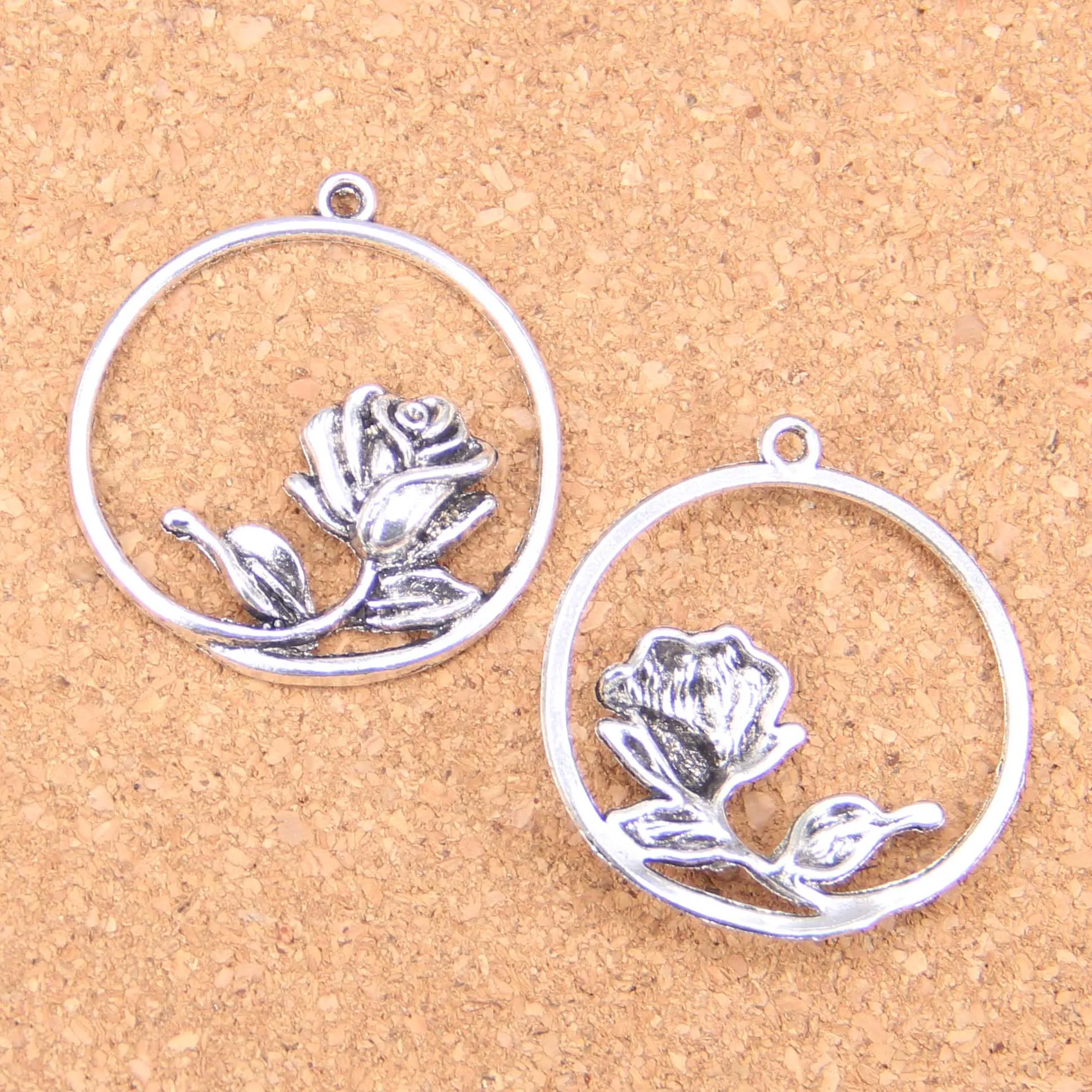 6 шт., подвески в виде Розы, 36x3 мм