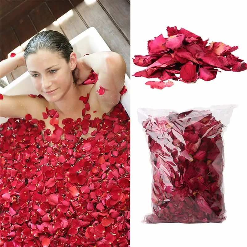 Paquete de pétalos de rosa secos para baño, masajeador corporal aromático de...