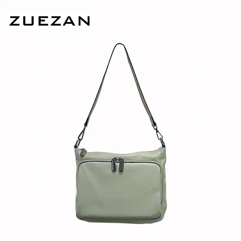 2 Straps, Roomer, Fine Calfskin Leather, 100% Cow's Skin, Girl's Shoulder Bag,Women Genuine Leather Crossbody Bag, T130