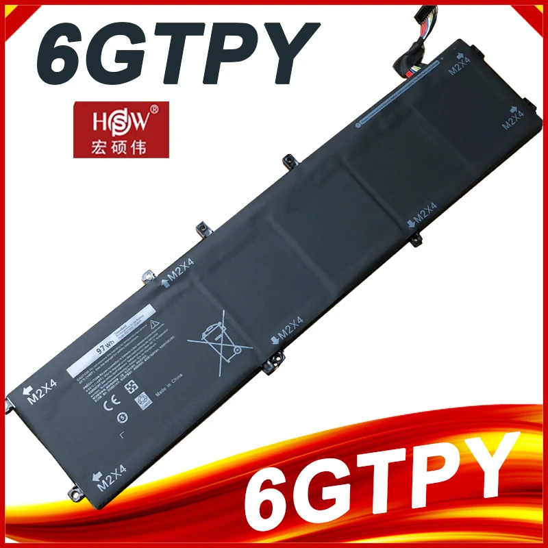 97WH 6GTPY Аккумулятор для ноутбука Dell XPS 15 9560 9570 9550 7590 Precision 5540 5520 5530 5510 Vostro 7500 Series 5041C