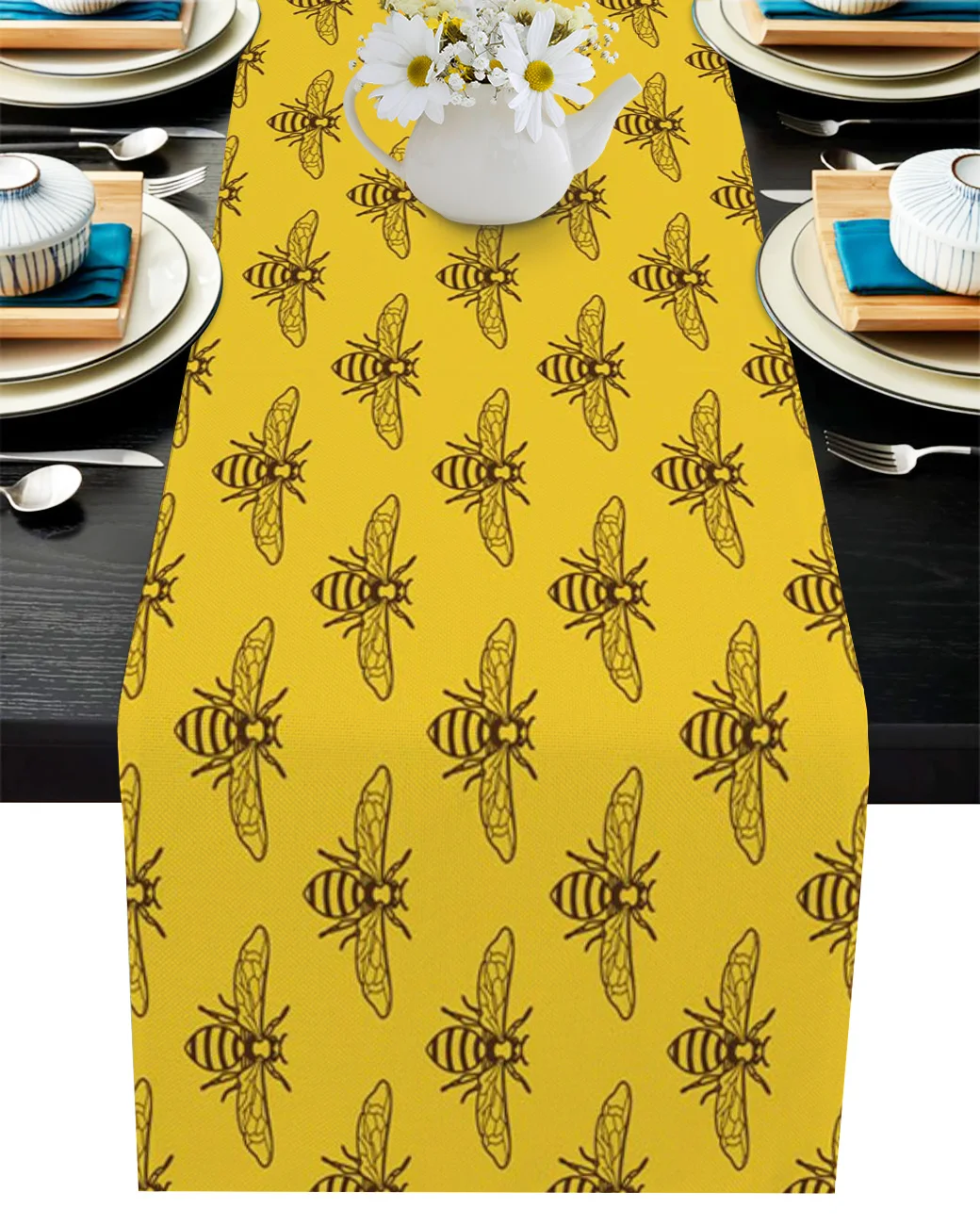 

Плотные скатерти с пчелами для обеденного стола, кухни, гостиной, Декор, модная скатерть с принтом для ресторана, кафе