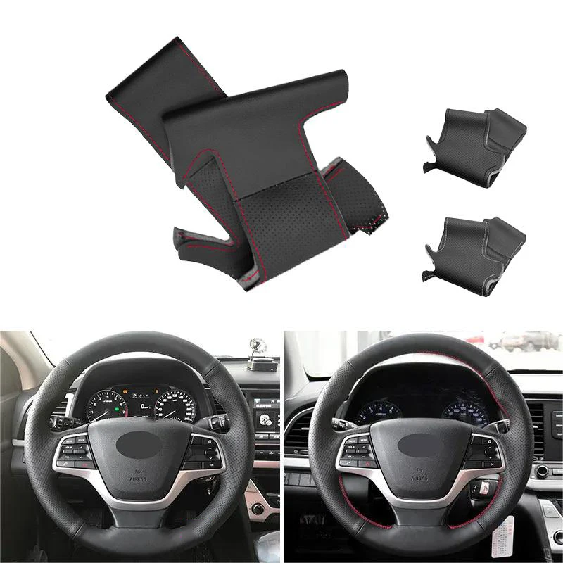 Для Hyundai Elantra 4 2016 2017 2018 Solaris Accent ручная работа чехол рулевого колеса автомобиля