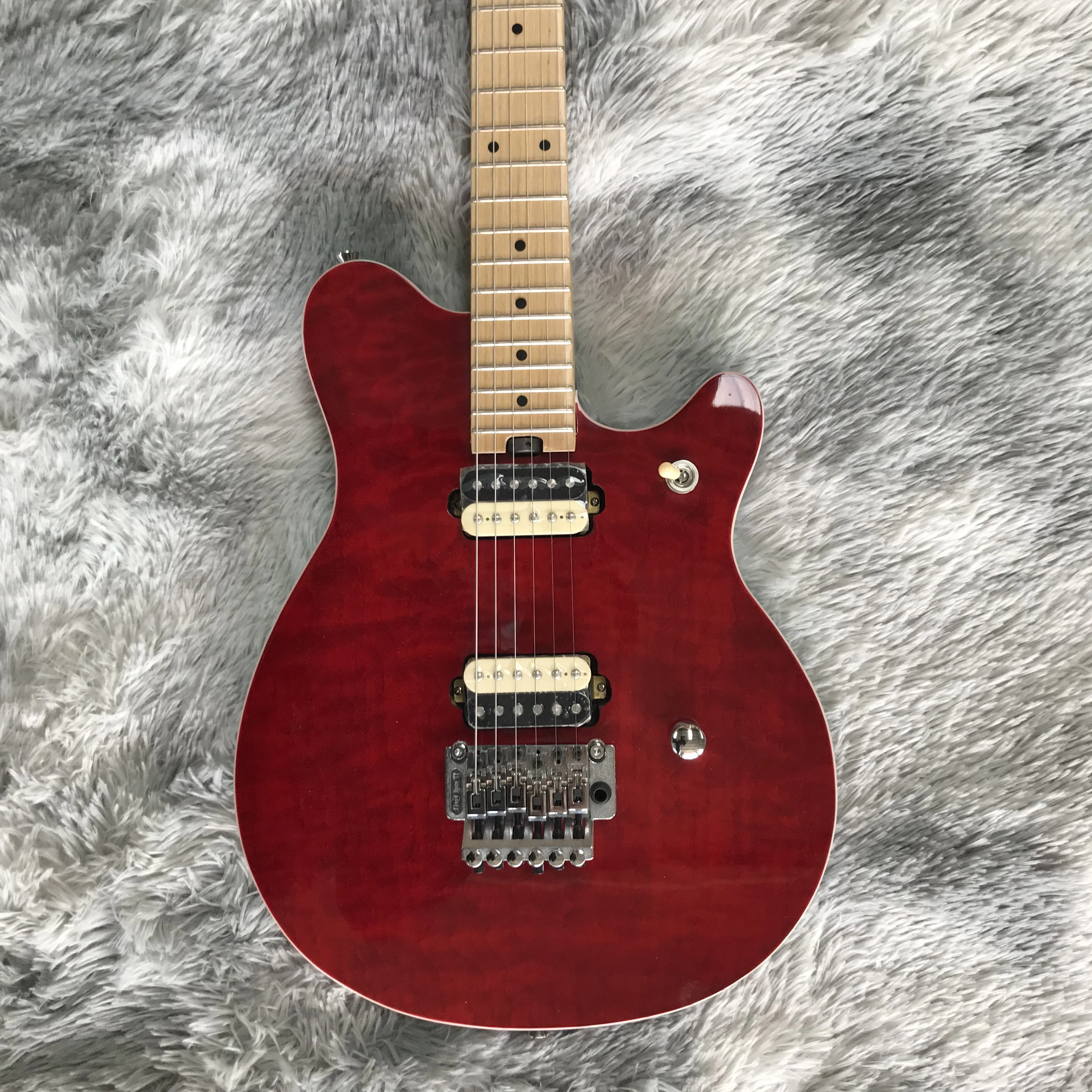 Электрическая гитара красного цвета, сделано в Китае, древесина клена, фингерборд, 22 Лада, вы можете сделать его на заказ