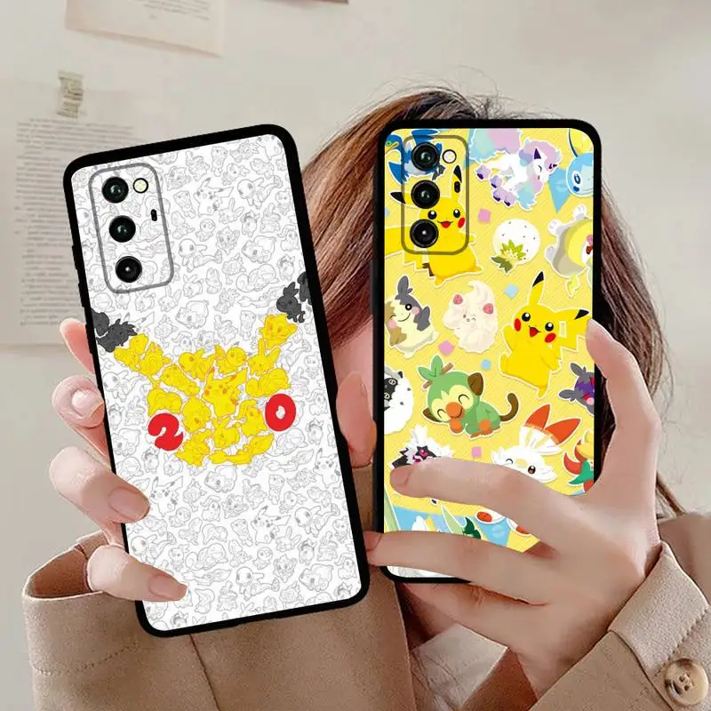 

Cute Cartoon Pokemon Pikachu Phone Case For Huawei Honor 70 60 50 30 20 10 9 X 9X V30 Pro Lite View