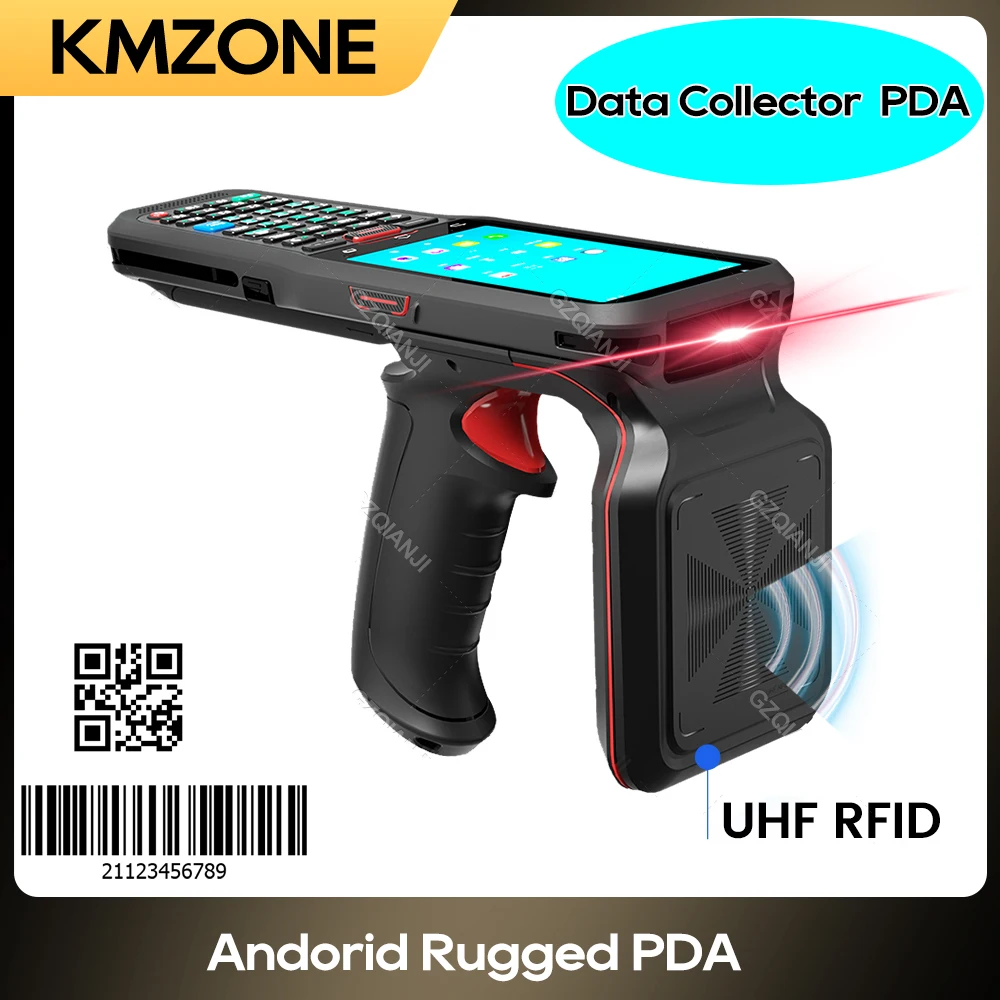 

Android10 UHF RFID PDA Handheld Terminal Data Collector Reader 2D QR Barcode Scanner WIFI 4G NFC with Pistol Grip