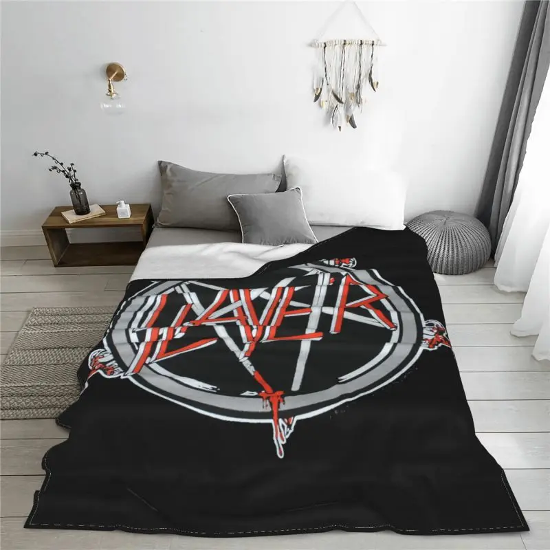 Металлическое одеяло Slayer с логотипом пентаграммы Осеннее покрывало дышащее из