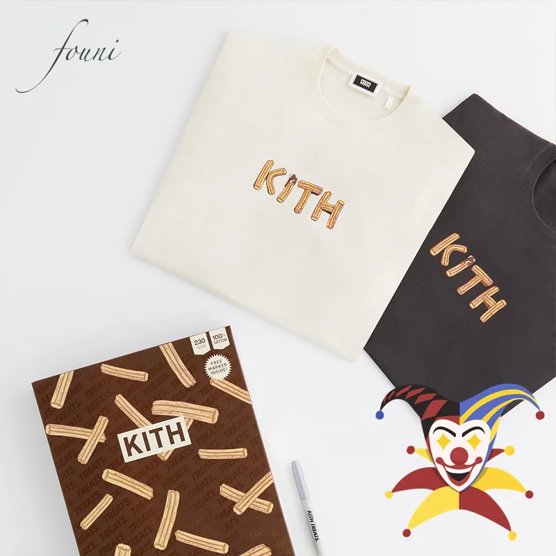 

New TREATS KITH T-shirt Men Women 1:1 Best Quality French Fries Chocolate T Shirt Tee Tops