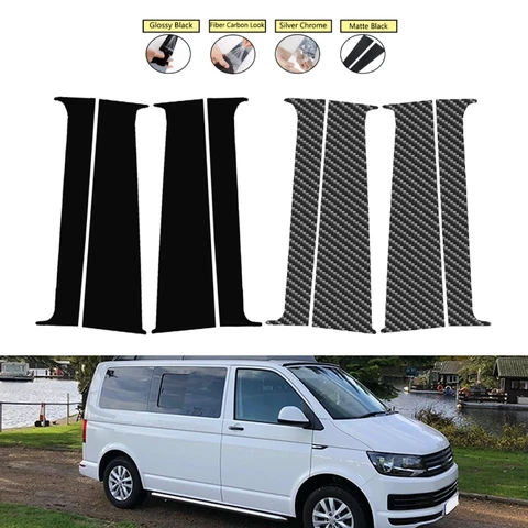 For VW T5/T6 2008 2009 2010 2011-2021 Car Window Door Column B C Pillar Post Trim Cover Glossy Black Auto Stickers Accessories