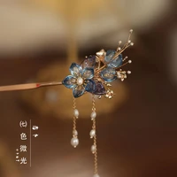 coloured glaze flower hairpin simple modern daily ball head classical accessories headdress ancient fringe hair accessories
