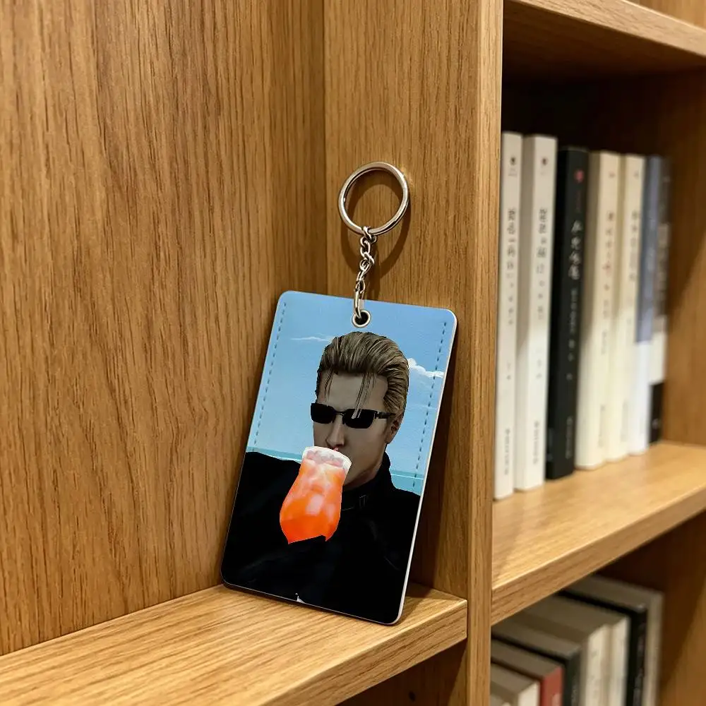 Фото Забавный брелок-держатель для карт A-Albert Wesker: для банковских, рабочих, студенческих и проездных карт, защитный чехол №5