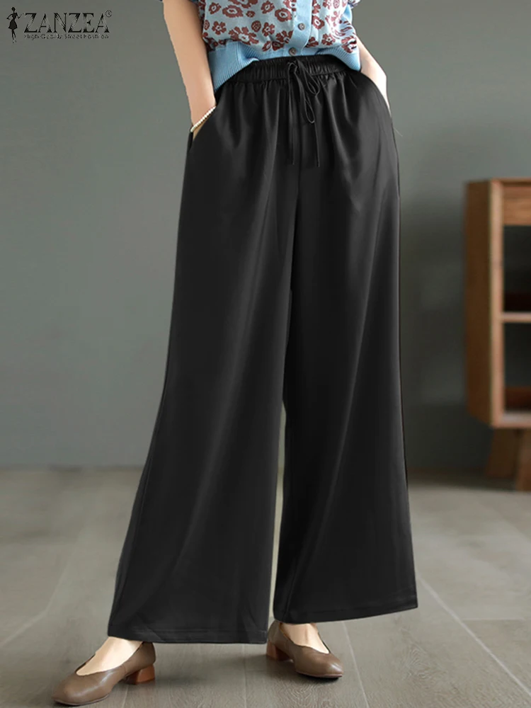 Осенне-летние брюки ZANZEA модные женские элегантные свободные широкие 2024