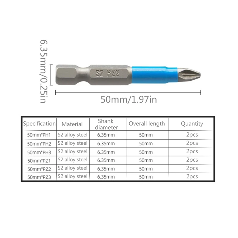 Набор из 12 электрических отверток PH1 PH2 PZ1 PZ2 PZ3 ударная сильная магнитная пакетная