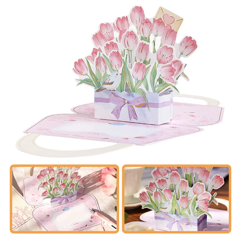 

Chic DIY 3D Blessing Creative Teachers' Day Tulip Design Blessing