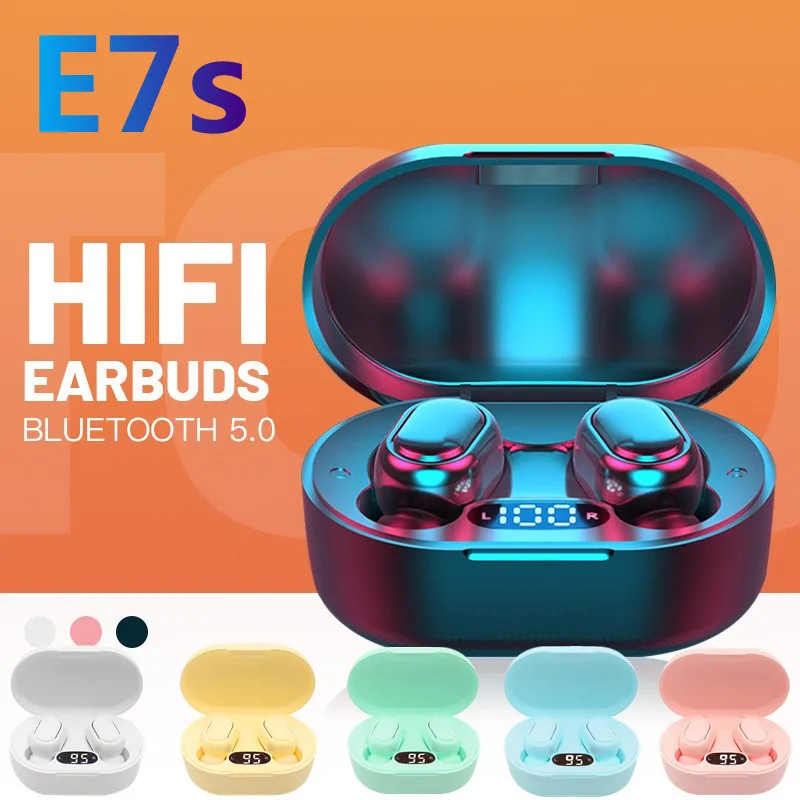 Фото Оригинальная Беспроводная Bluetooth-гарнитура E7S с микрофоном и светодиодным дисплеем, наушники-вкладыши для iPhone, Xiaomi, TWS наушники, Bluetooth-наушники-вкладыши №1
