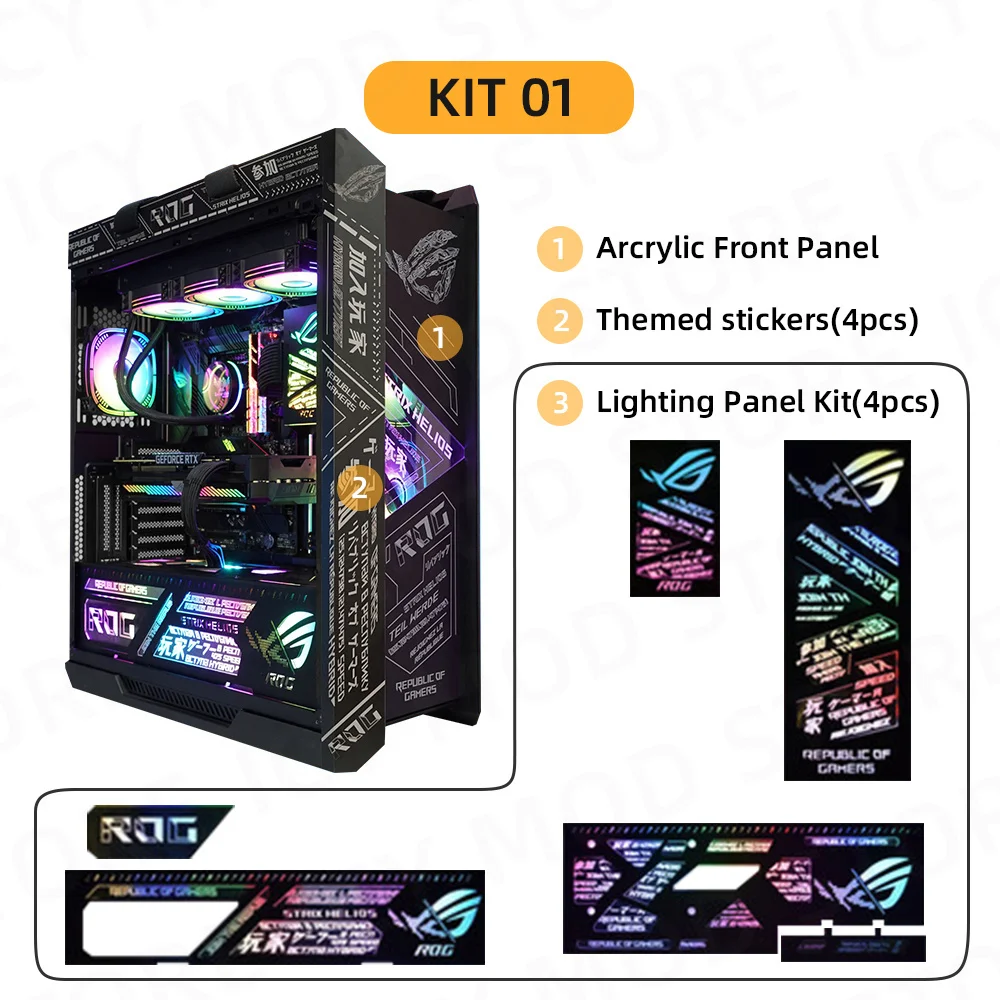 5 шт. светильник вых панелей RGB для ROG Strix Helios PC чехол мод DIY ASUS декорация Refit ARGB