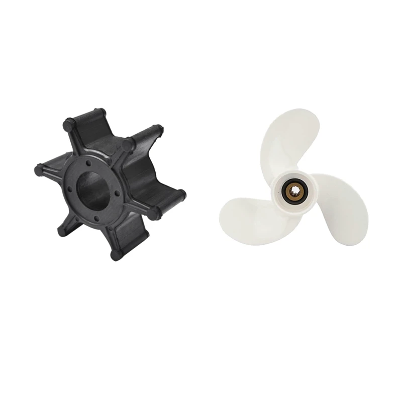 

Water Pump Impeller For Yamaha F2.5 3A Malta 6L5-44352-00 & Aluminum Alloy Outboard Propeller 7 1 / 4X6-Bs