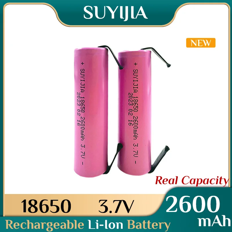 

18650 Battery 2600mAh 3.7V DIY Nickel Rechargeable Lithium Ion Batteries for Drone Flashlight RC Toy Scooter LED Torch Batteria