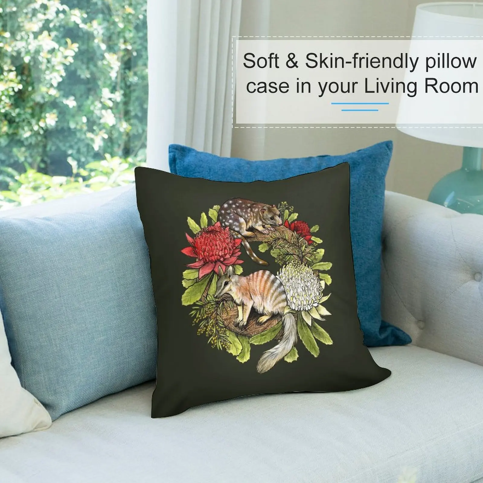 Quoll and Numbat австралийский Рождественский венок наволочки для диванных подушек на