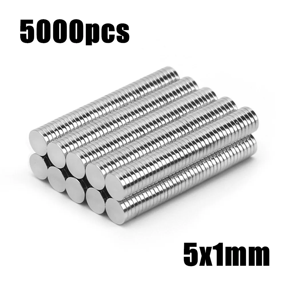 

5000pcs 5x1mm Super Powerful Strong Bulk Small Round NdFeB Neodymium Disc Magnets Dia 5*1mm N35 Rare Earth NdFeB Magnet