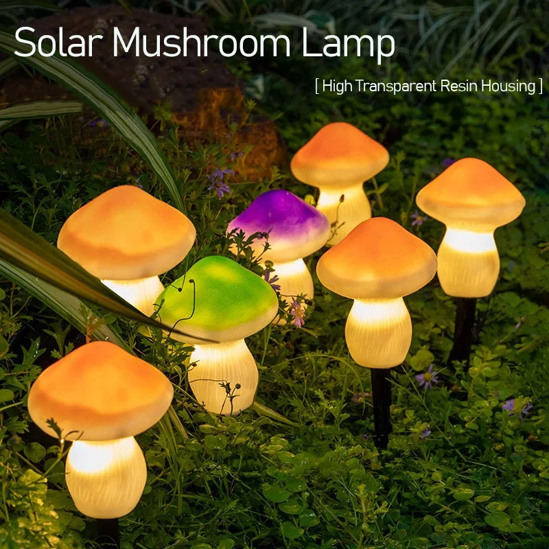 

Outdoor Solar Garden Lights Waterproof Mushroom Yard Light 2 Modes Cute Landscape Lamp 3Pcs/Set Path Decoration for Lawn/Patio