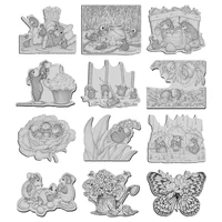 clear stamps for new 2022 card making scrapbooking flower cute mouse bunny natural stamps account craft set no cutting dies