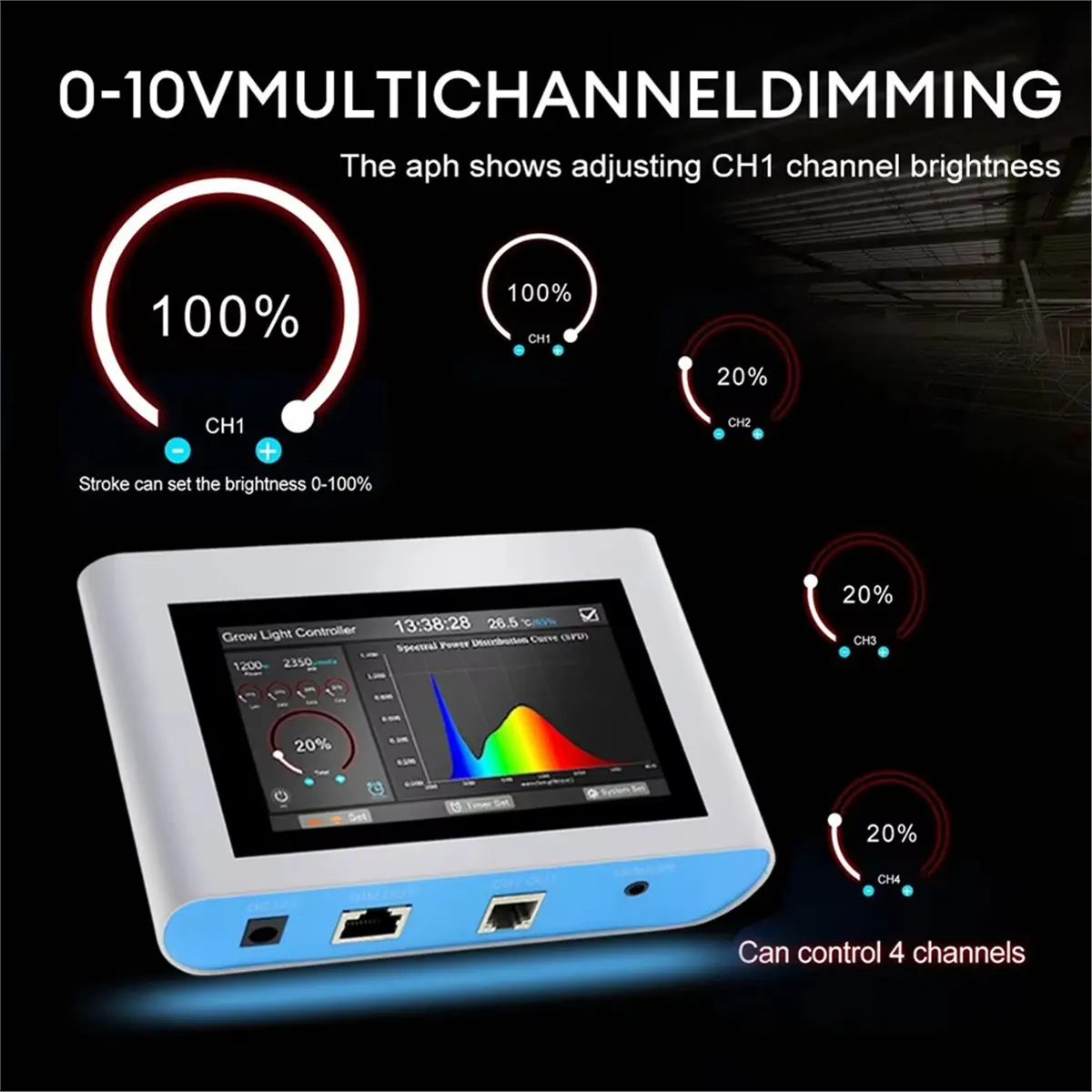 Фото Контроллер DT38 RJ14 RJ45 Smart BT для светодиодных фитоламп с таймером, диммированием и управлением через приложение, вилка EU №3