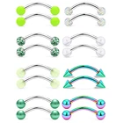 Кольцо для языка змеиные глаза, 14 г, из нержавеющей стали