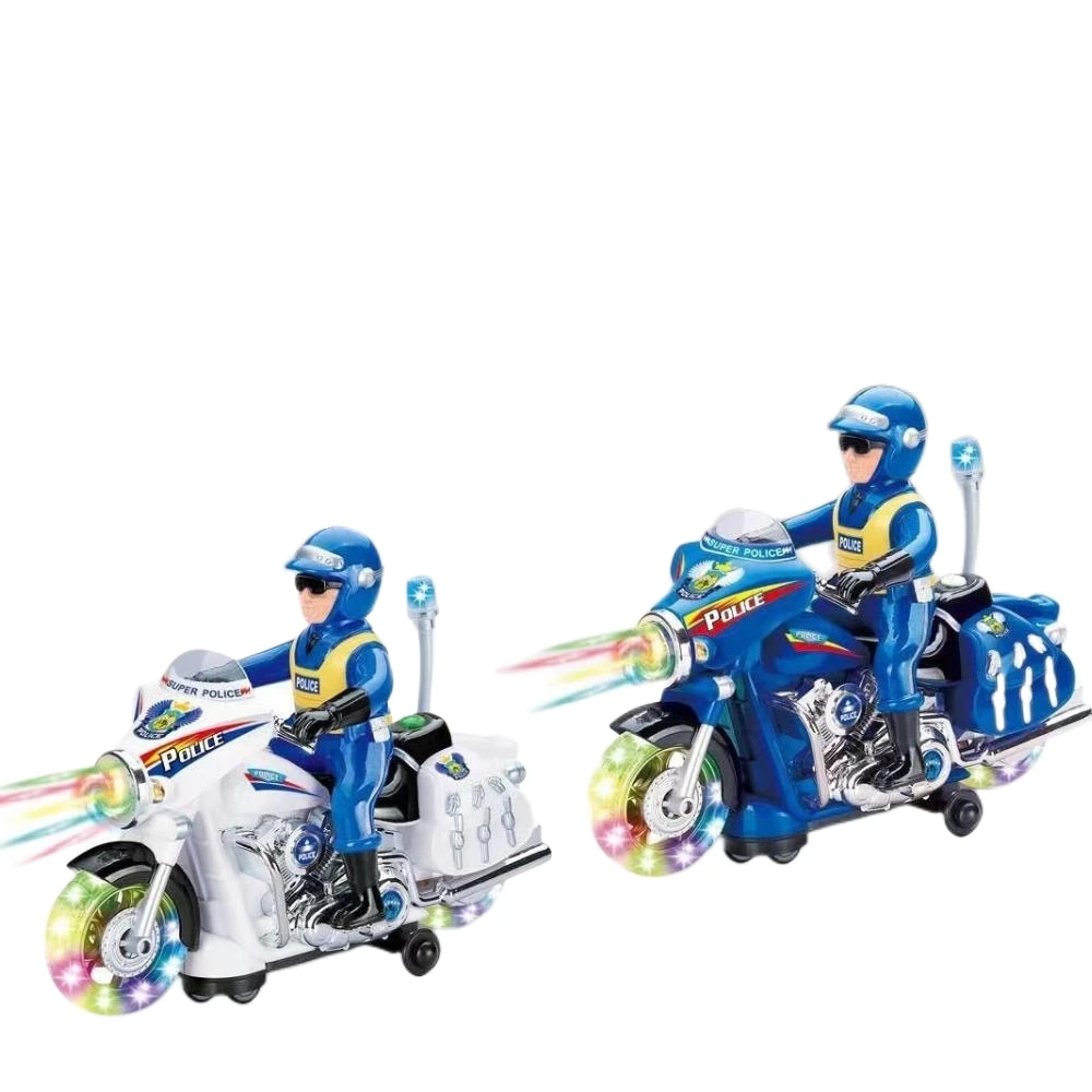 Police Motorcycle Baby Toys Three Wheel TailWing and Super Electric Universal Light Music Sound Vocal Toy Are Fun Gifts For Kids