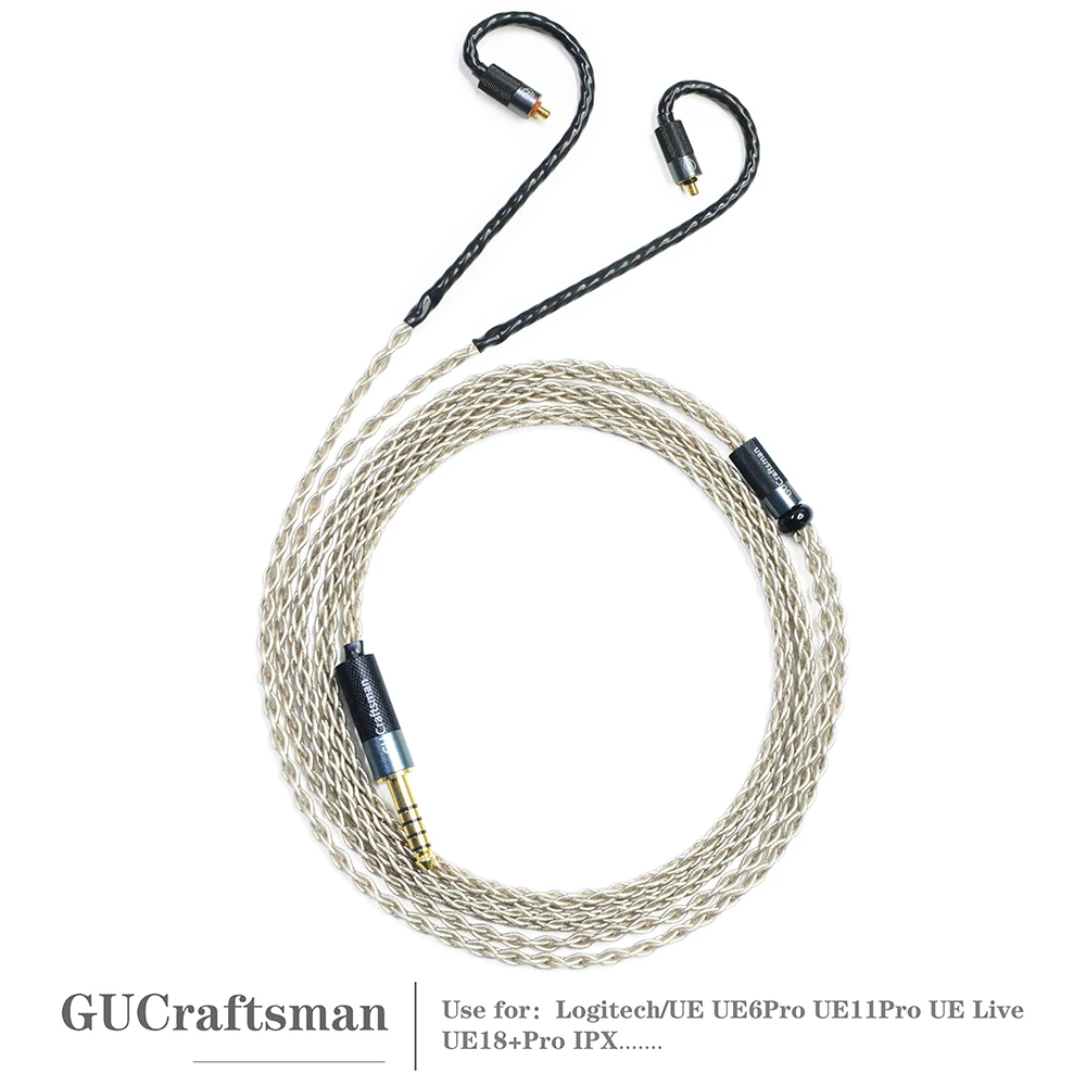 Фото 6N Single Crystal Silver IPX IEM-кабель для UE5 Pro UE6 Pro UE7 Pro UE11 Pro UE18+PRO UE350 кабель для наушников с монитором для ушей №1
