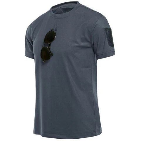 Summer T-Shirts Men Quick Dry Breathable Short Sleeve T Shirts Sports Outdoor Military Hunting Hiking Camping Climbing Tee Tops