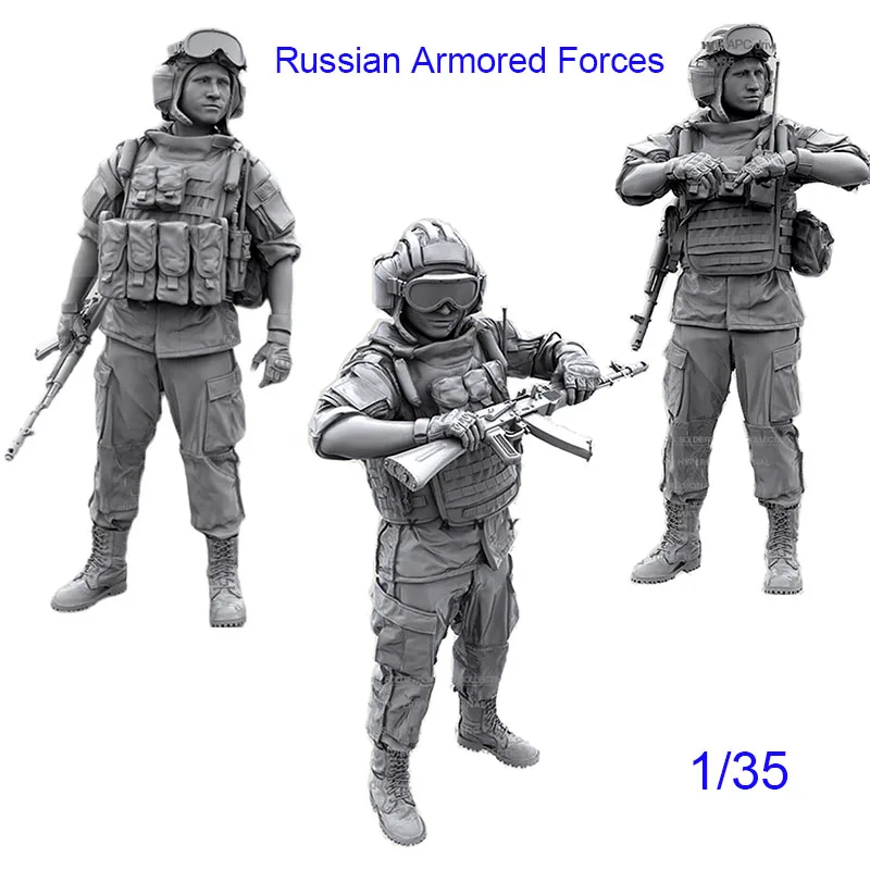 

1/35 Russian Armored Force-D Resin Figure 3 Soldiers A-692/691/686
