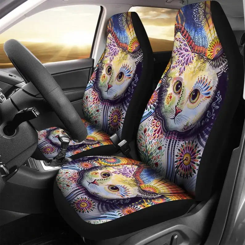 

Cutest Kitty Car Seat Covers, Custom Made Cover Animals Lover New Car Gifts idea Cute Car Accessories